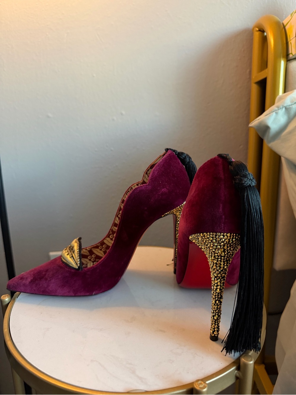 Christian Louboutin Hot chick 100 kiss Burgundy - Picture 4 of 4